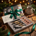 Hand Forged Chef Knife Set with Knife Rack Butcher Knife Bone Cutter Meat Cleaver Vegetable Chopper Kitchen Knife Set for Cooking Camping BBQ Outdoor Hunting Holiday Gift