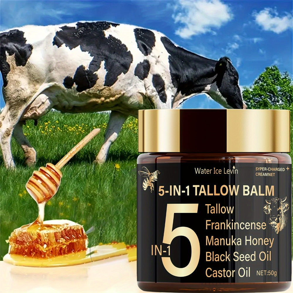 Beef Tallow Moisturizing Cream with Honey & Castor Oil - Deep Hydration Face & Body Cream - Lightweight Skin Nourishing Lotion for Dry Skin - Triple Nourishment Complexion Improving Moisturizer