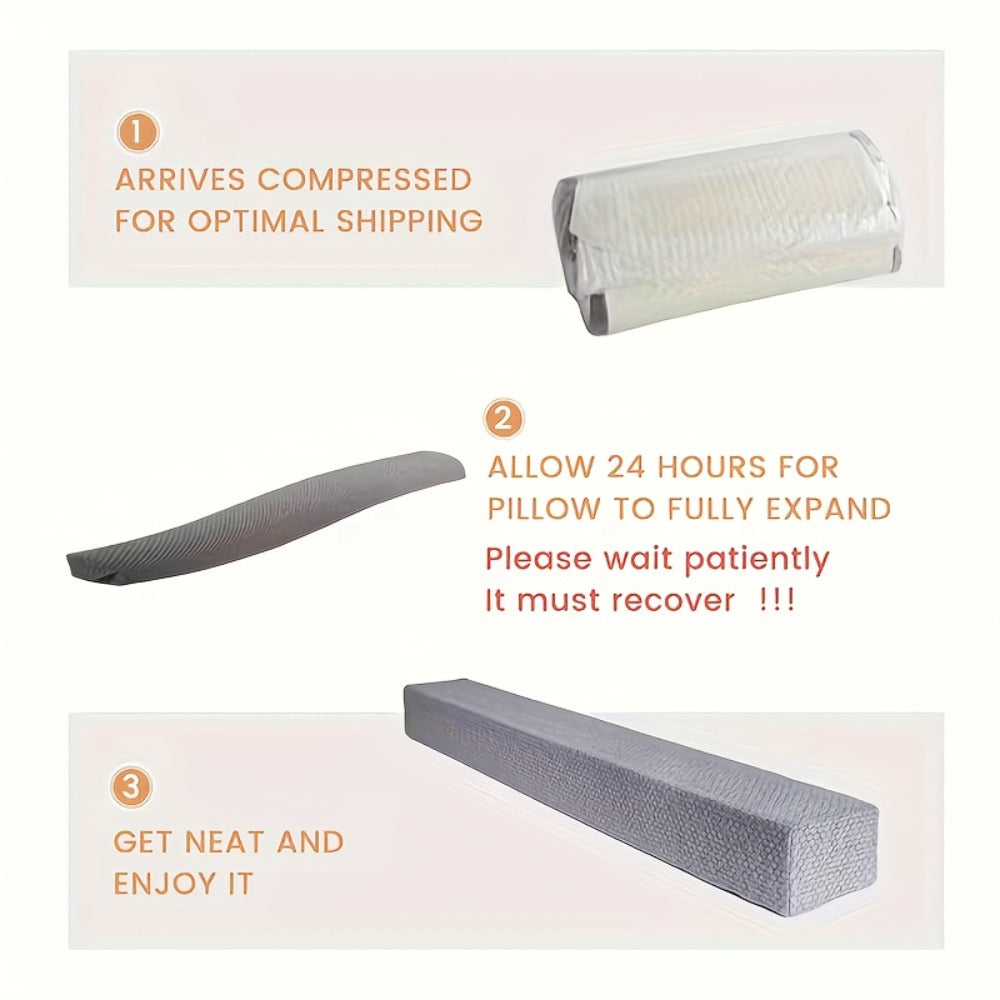 Mattress Gap Filler Pillow | Bed Crack Stopper Between Mattress & Headboard, High Density Foam Wedge, Twin Full Queen King