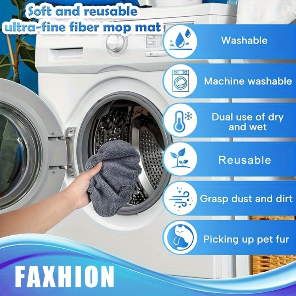 Reusable Microfiber Mop Pads 10-Pack Machine Washable Replacement Refill Pads for All Floor Surfaces Bathroom Bedroom Living Room Kitchen Hardwood Tile