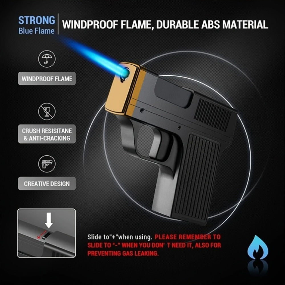 Cigarette Box Lighter Creative Design ¨C Windproof Butane Torch with Adjustable Flame, Cigar & BBQ Lighter, Outdoor Portable Kitchen Baking Essential, Unique Gift Idea (Butane Not Included)