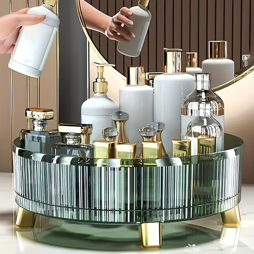 360¡ã Rotating Makeup Organizer Large Capacity Spinning Cosmetic Storage Tower for Vanity Bathroom Kitchen Countertop Perfume Lipstick Skincare Holder