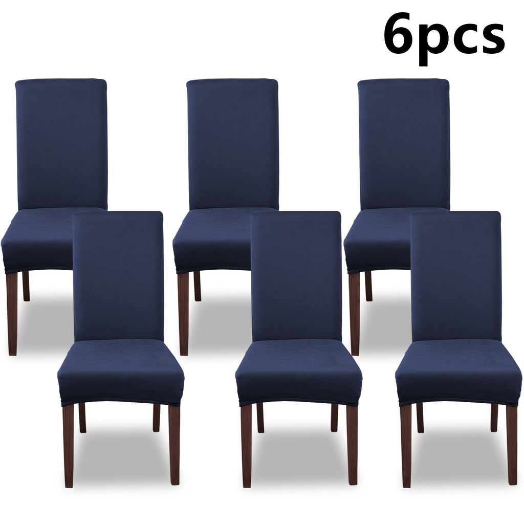 Silky Fiber Elastic Dining Chair Covers Set | Stretch Milk Fiber Slipcover, All-in-One Furniture Protector for Kitchen Wedding Office Hotel Living Room, 4pcs or 6pcs, 8 Colors