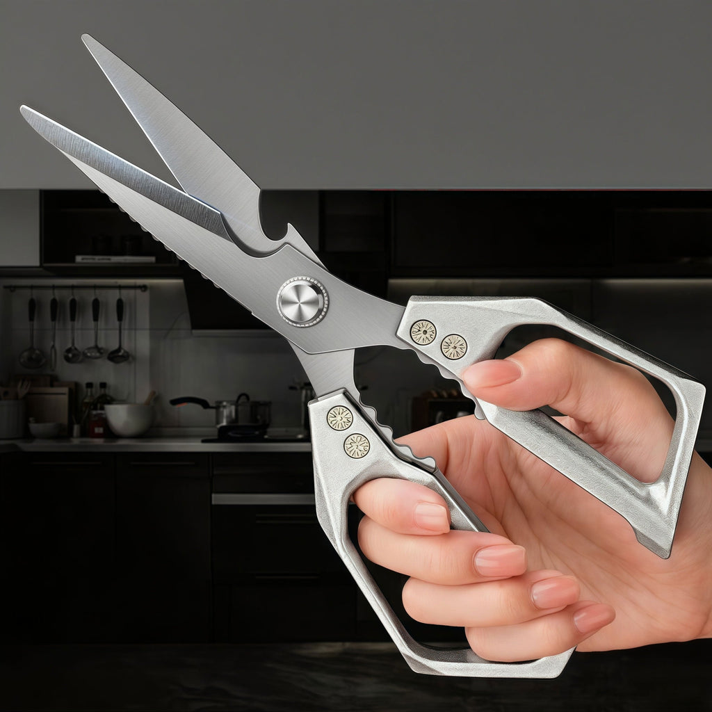 Professional Kitchen Scissors 304 Stainless Steel Heavy Duty Shears Ergonomic Multi-Purpose for Meat Bone Herbs Poultry Packaging Chef Daily Use