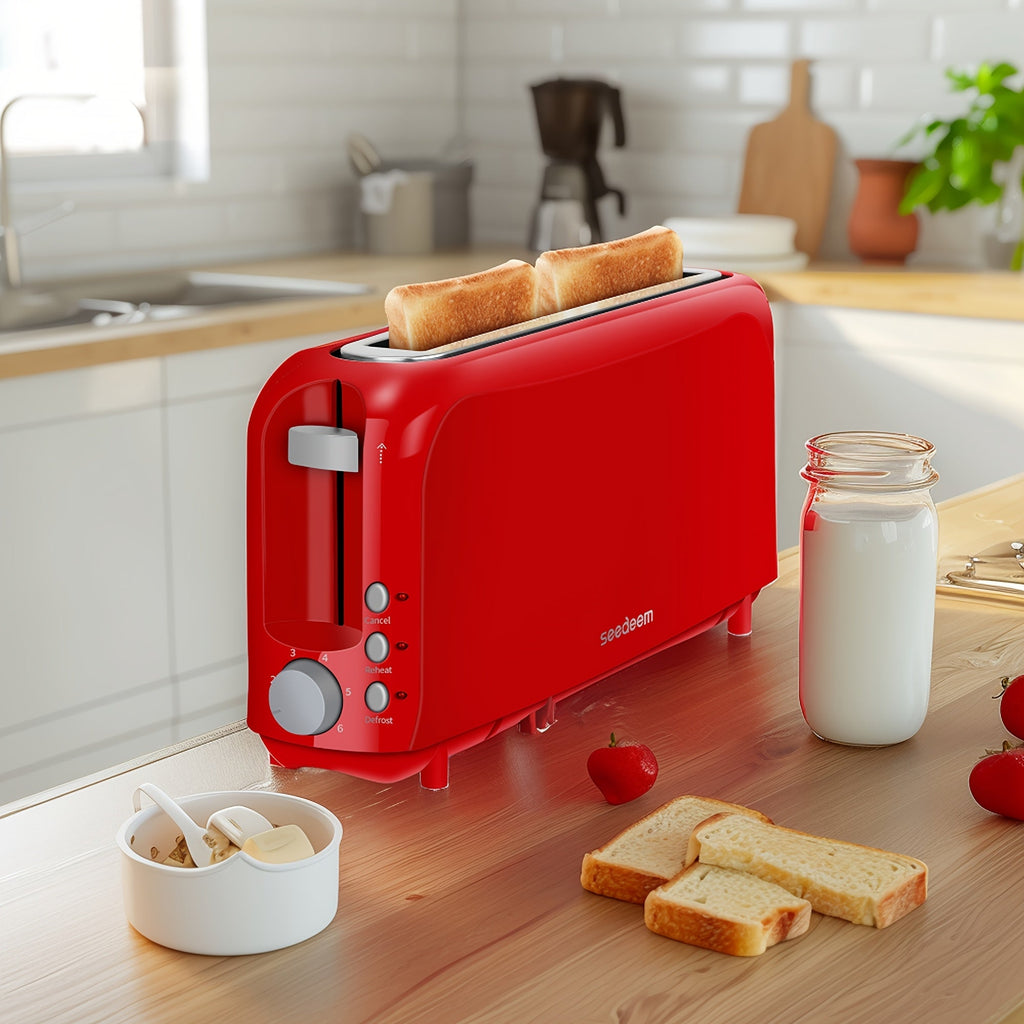 Slim Toaster 2-Slice Long Slot ¨C 1.45¡± Wide Slot, 6 Shade Settings, Cancel/Reheat/Defrost, 750W, Removable Crumb Tray | 6 Colors