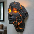 3D Shattered Soul Wall Lamp ¨C LED Night Light Cracked Face Phantom Effect USB Powered Resin Wall Light for Bedroom Living Room Bar Cafe Home Decor, Easy Install Gothic Aesthetic Atmosphere Lamp