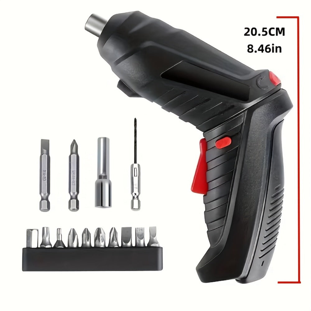 Cordless Electric Screwdriver Mini Drill ¨C Rechargeable Lithium Battery, Compact Design for DIY Repairs & Tight Spaces, Easy One-Hand Operation, Includes Drill Bit Accessories