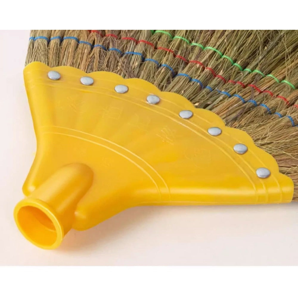 Natural Miscanthus Broom Handmade Thai Style Extra Long Heavy Duty Home Cleaning Broom Asian Grass Soft Bristle Cultural Decor