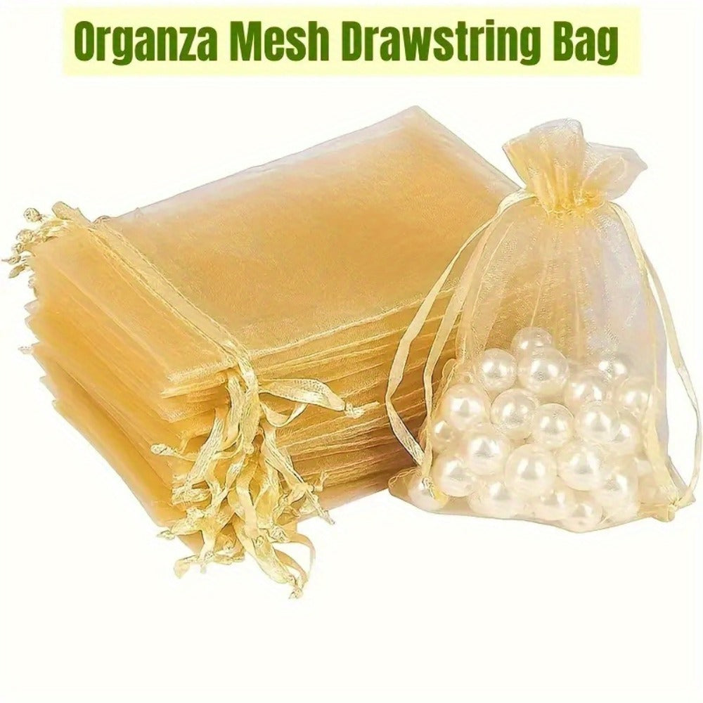 Organza Gift Bags 200pcs Drawstring Mesh Party Favor Bags Jewelry Pouches Wedding Christmas Candy Bags