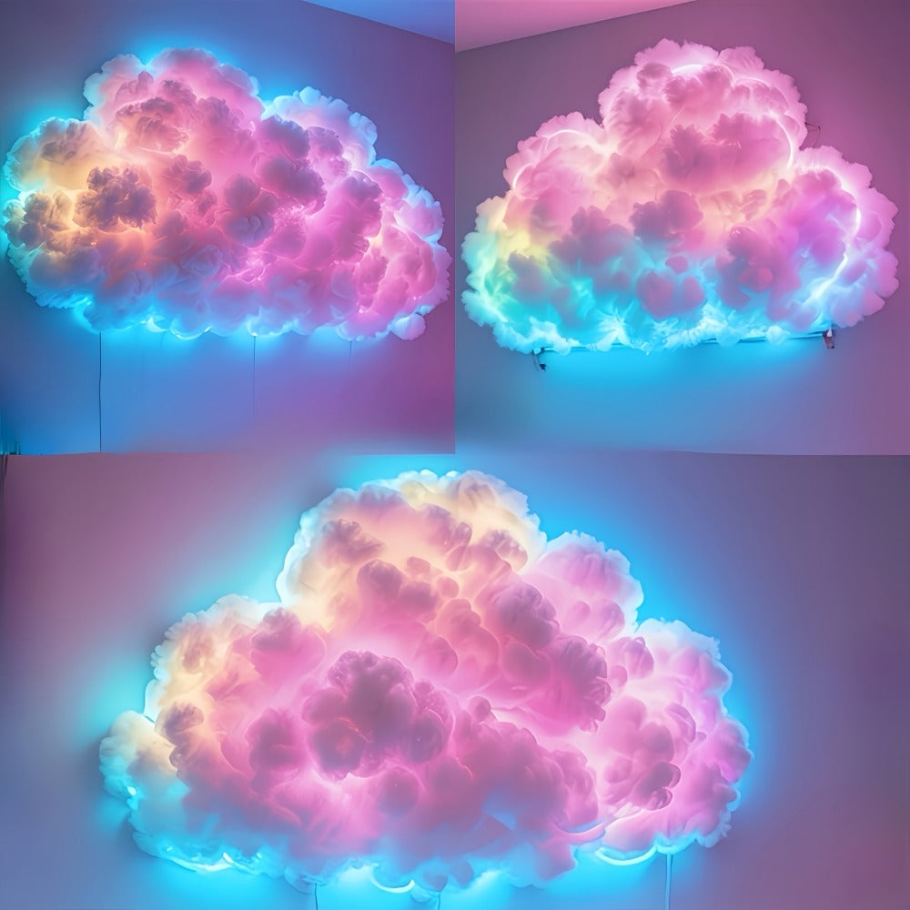 3D RGB LED Cloud Lamp Color Changing Night Light with Lightning Effects, Creative Multicolor Mood Light for Bedroom Gaming Room, Aesthetic Wall Hanging Cloud Light for Party Club Home Decor