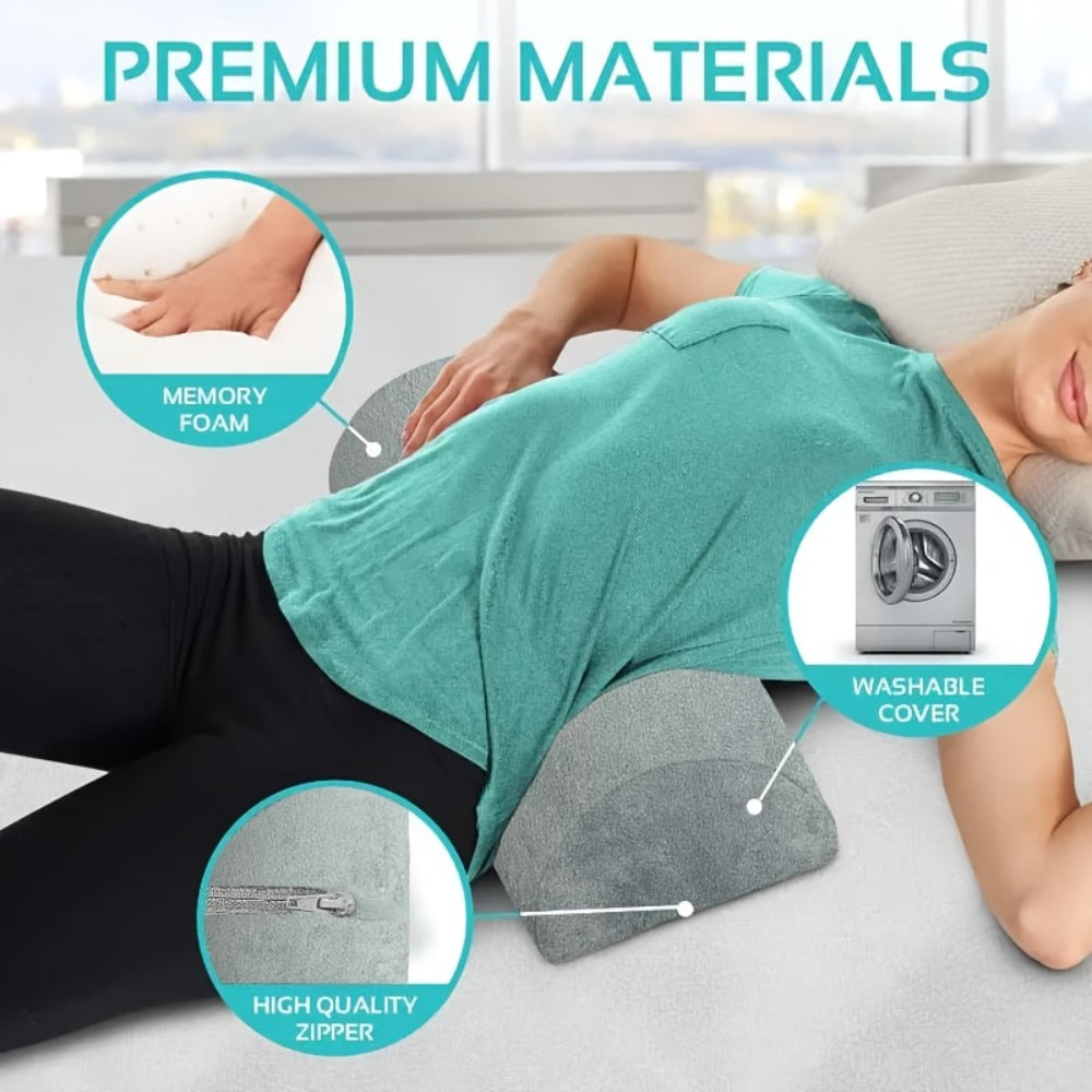 Memory Foam Lumbar Support Pillow Slow Rebound Half-Roll Multifunctional Leg Neck Back Support for Sleep Rest Recliner Elderly Bed Sofa Chair