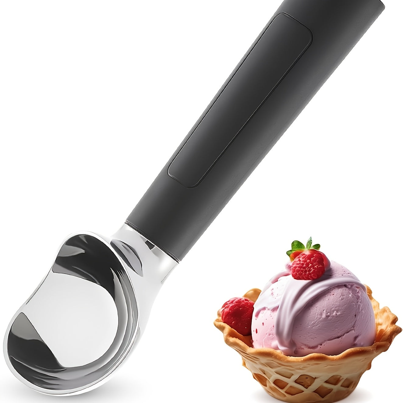 Heated Electric Ice Cream Scoop ¨C USB-C Rechargeable with 3 Temperature Levels up to 158¡ãF, Touch-Activated, IPX7 Waterproof, LED Display, Food Grade Stainless Steel, Ergonomic Design for Hard Ice Cream