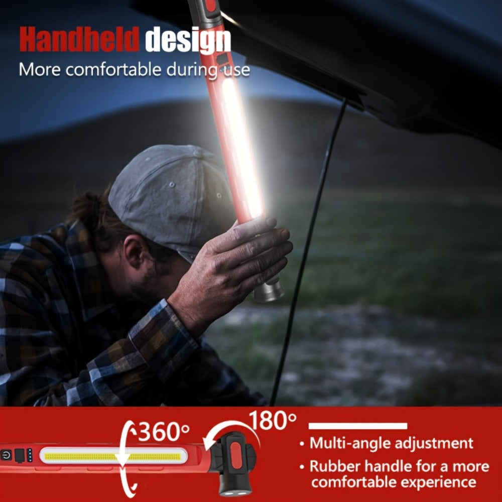 LED Work Light Bar 3000LM Rechargeable Construction Site Lighting Lamp ¨C Hanging Hook, Portable Underhood Work Light for Auto Repair, Garage, Mechanical Maintenance & Emergency Use ¨C Single & 2-Pack Options