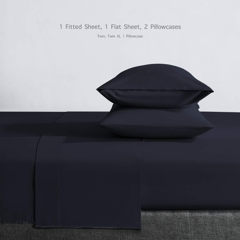 Microfiber Bed Sheet Set 4pcs Twin ¨C Ultra Soft Breathable Cooling Hotel Luxury Sheets, Deep Pocket Easy Fit Wrinkle-Free Bedding, 6 Colors ¨C Peach Yellow Navy Beige Spa Blue Black