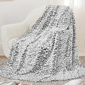 Leopard Print Throw Blanket ¨C Soft Fluffy Jacquard Fleece Flannel for Couch, Bed, Sofa & Camping, 3 Sizes, 5 Colors