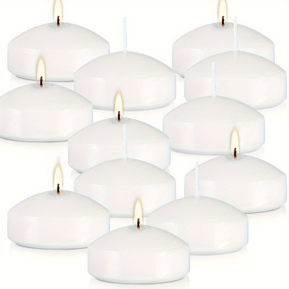 Floating Candles 2 Inch ¨C 50 Pack White Paraffin Wax Candles for Wedding, Birthday, Valentine's Day, Halloween & Christmas Table Centerpiece Decor
