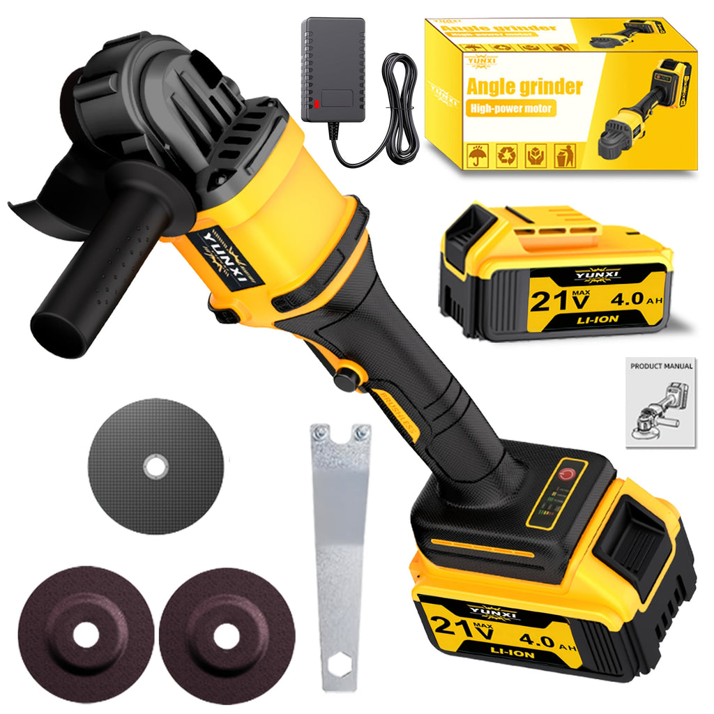 Rechargeable Angle Grinder Cordless Lithium Battery Polishing Rust Removal Tool Lightweight Handheld Grinder for Men Women