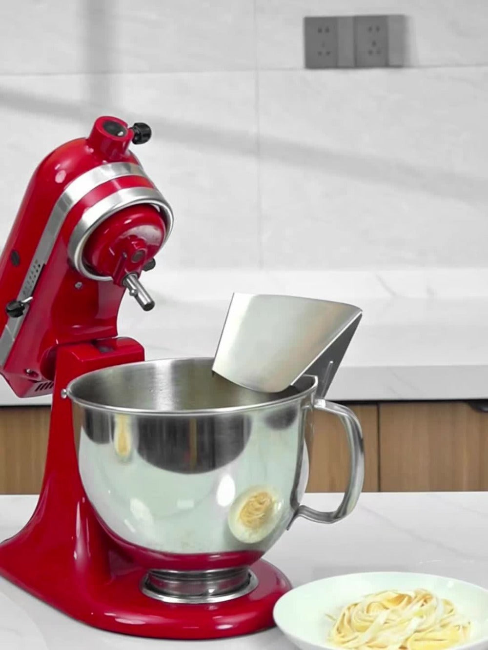 Stand Mixer Pouring Chute Stainless Steel ¨C Dishwasher Safe Pouring Shield for KitchenAid Tilt-Head & Bowl-Lift Models, 1-Pack or 2-Pack Baking Accessory, Durable & Splash-Proof