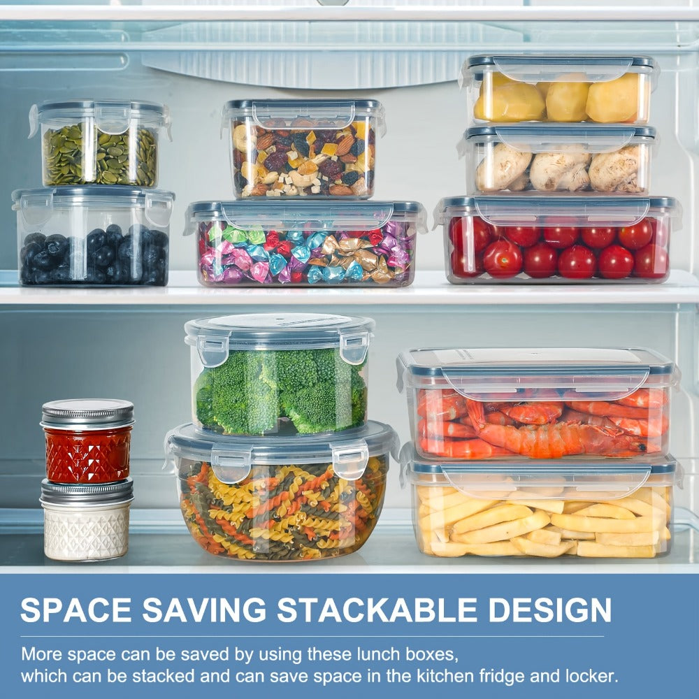 Airtight Food Storage Container Set 16/28/48 Pcs with Secure Lids, Sealed Plastic Containers for Pantry Organization, Kitchen, Travel & Outdoor Picnics ¨C Includes Labels & Markers