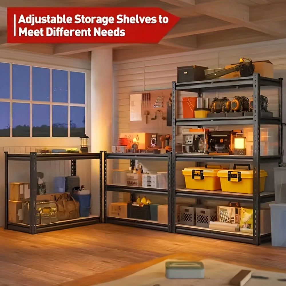 Heavy Duty Shelving Unit 5-Tier Metal Storage Shelves 2000 LBS Capacity, 60¡±H x 28¡±W x 12¡±D Adjustable Steel Rack for Garage, Closet, Pantry & Basement Organization, Easy Assembly Utility Shelf