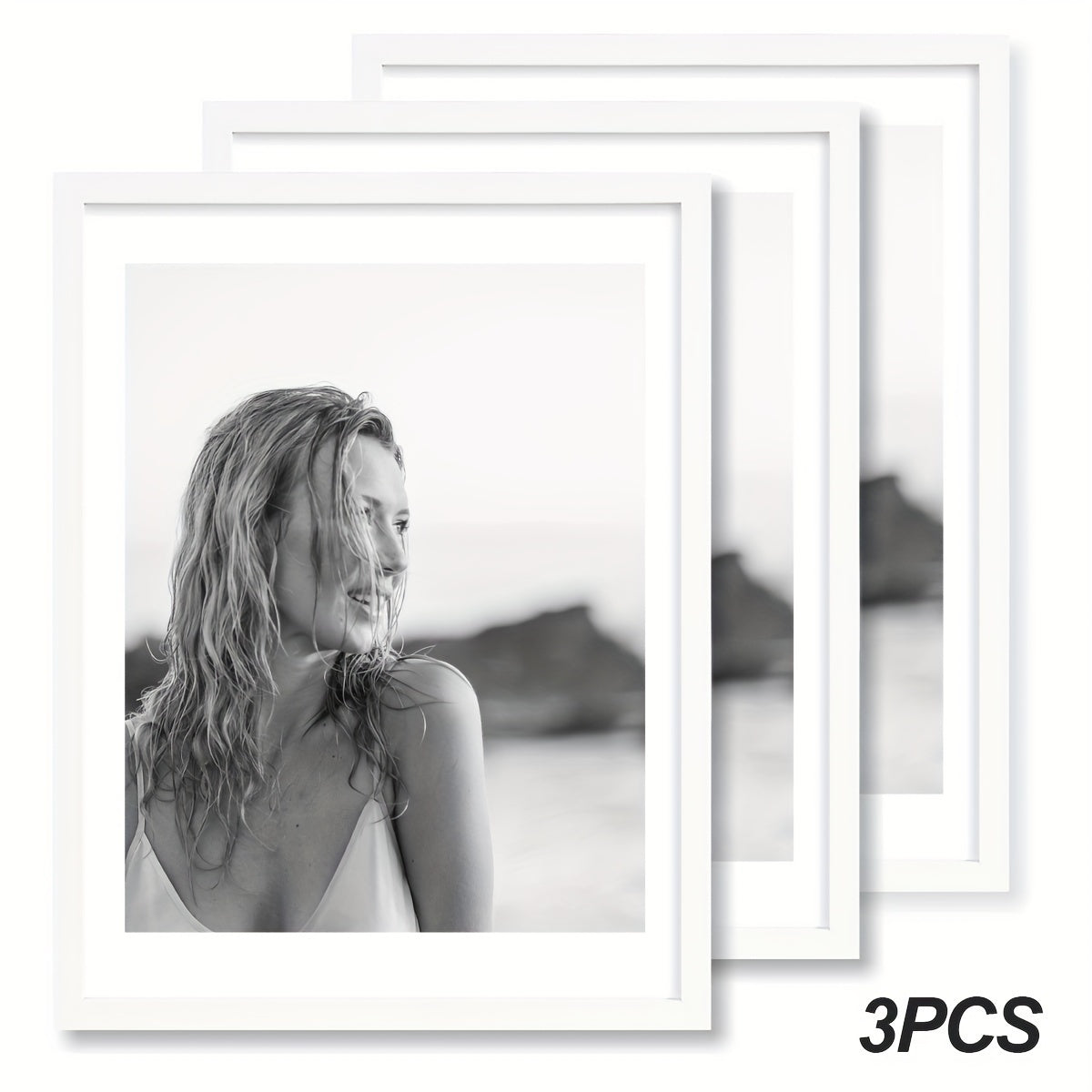 Picture Frames 12x16 Set of 3 ¨C Classic Wood Poster Frames, Horizontal & Vertical Wall Hanging, Multi-Color Options for Bedroom Office Living Room Gallery Wall Decor