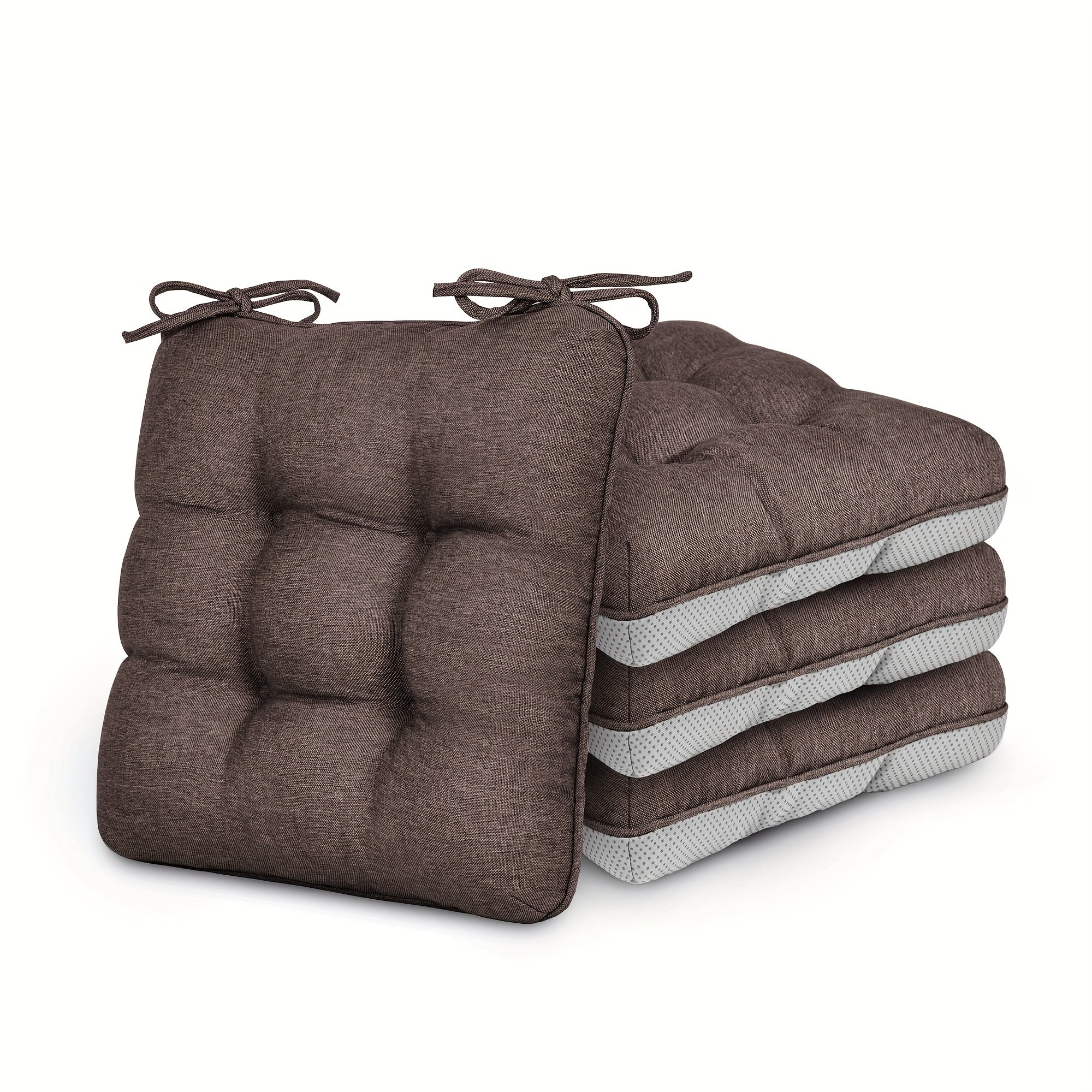 Memory Foam Chair Cushions 4/8 Pack, Non-Slip Seat Pads for Dining Chairs, Kitchen, Office & Patio ¨C Indoor Outdoor Chair Pads M/L Size