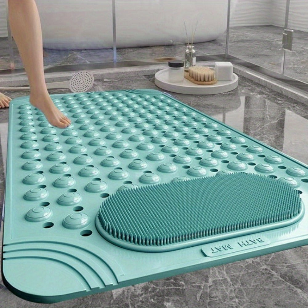 Non-Slip Bath Mat with Massage Buttons - PVC Shower Mat with Polka Dot Pattern, 0.35¡± Thick Rectangular Bathroom Safety Mat | Anti-Slip Bathtub Mat for Shower, Tub & Bathroom Floor | Multiple Colors