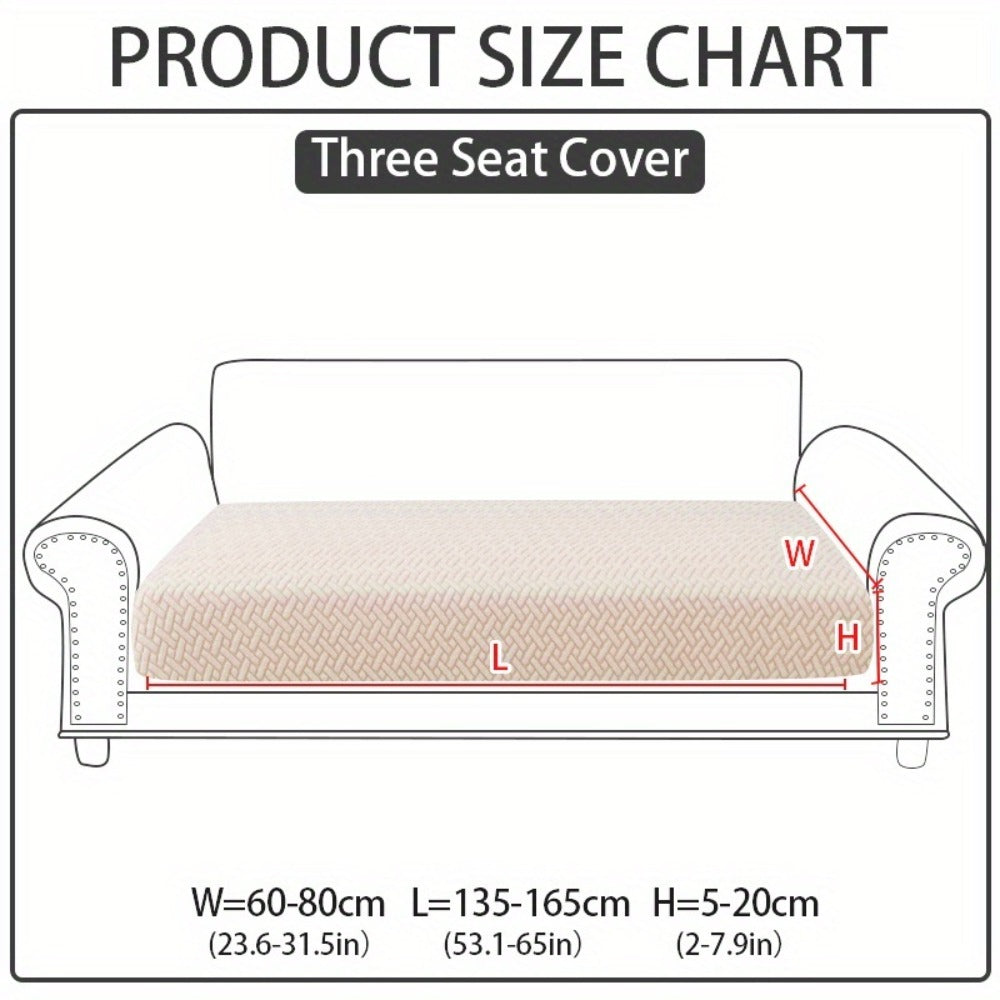 Jacquard Stretch Sofa Cover Non-Slip | Elastic Wear-Resistant Couch Slipcover, Polyester Jacquard Fabric, 1 to 4 Seat Sectional L-Shape, Armrest Backrest, Machine Washable