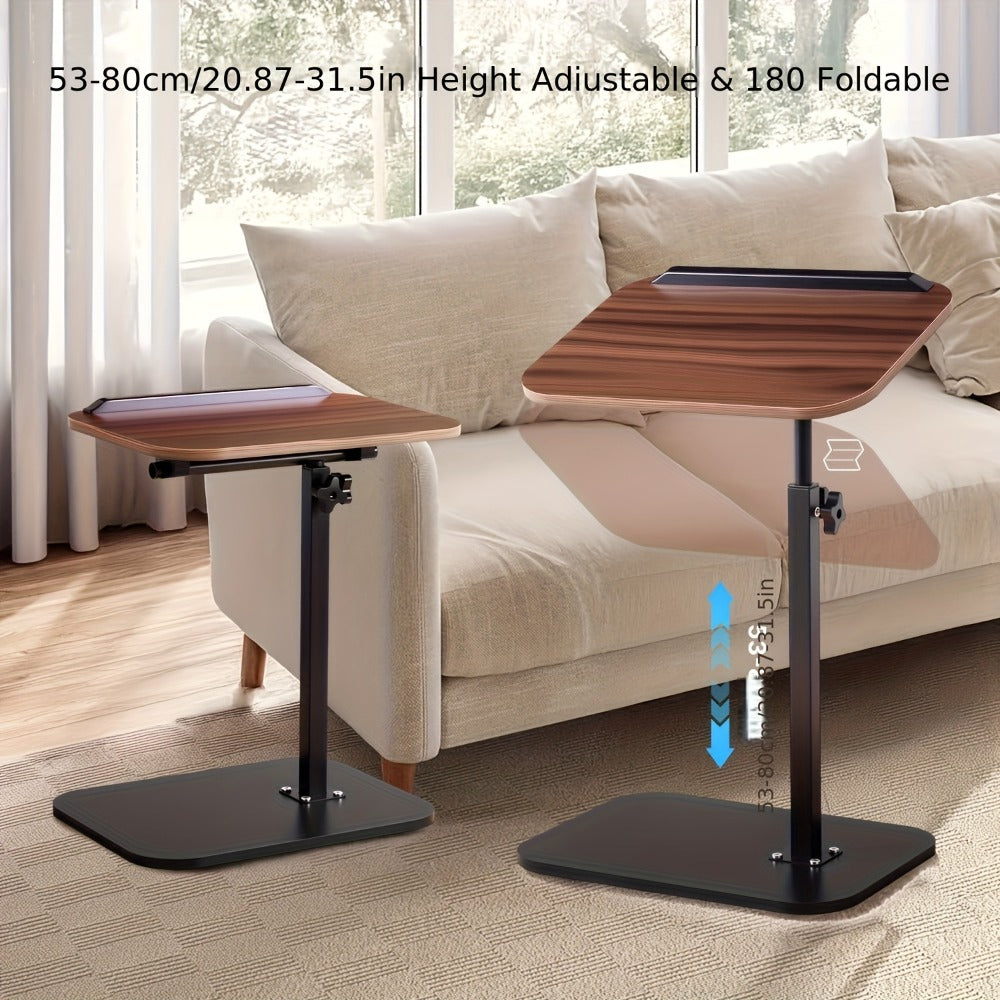 Overbed Table Adjustable Height Hospital Bed Table Bedside Dining Table for Elderly Patients Convalescence Home Medical Nursing Table Rolling Laptop Desk for Bedridden Adults Recovery Care Table Black