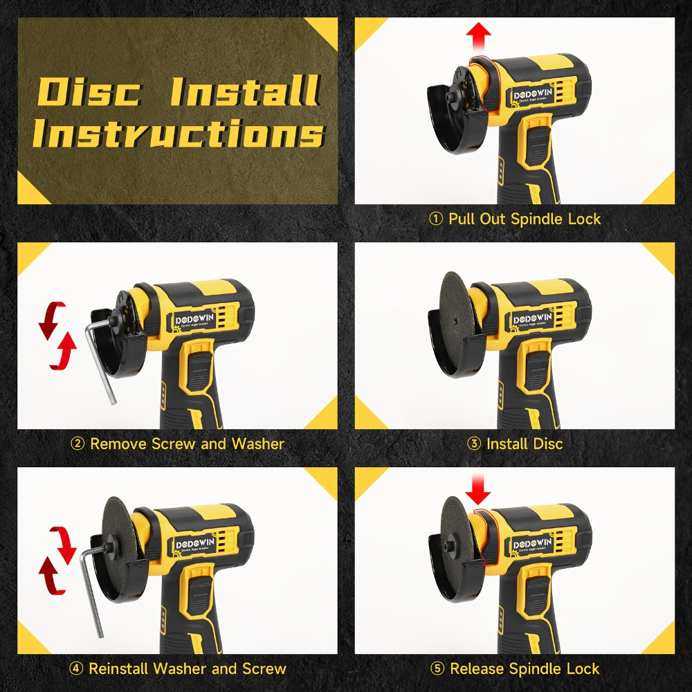 Mini Cordless Angle Grinder 19500RPM ¨C Electric Grinding Polishing Tool for Metal Wood Stone Concrete | Lithium Power Grinder with Battery Options