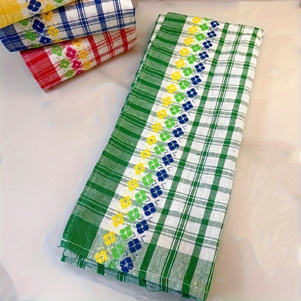 Kitchen Towels 4-Pack 18x28 Inch Extra Large Absorbent Dish Towels Set - Super Soft Quick Dry Farmhouse Stripe Tea Towels, Machine Washable