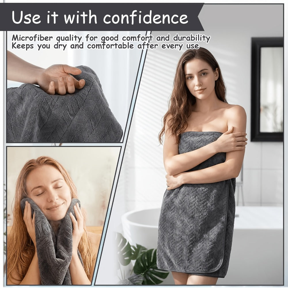 Microfiber Bath Towel Set 18/20pcs - Coral Fleece Absorbent Quick Dry Soft Large Bath Towels for Home Bathroom Spa Gift with Washcloths Bath Ball