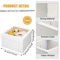 Cake Boxes with Window 12x12x8 Inch - 10 Pack White Lid Disposable Cake Box - Large Bakery Boxes for Tall Cakes - Wedding Birthday Christmas Holiday Cake Packaging & Storage Containers