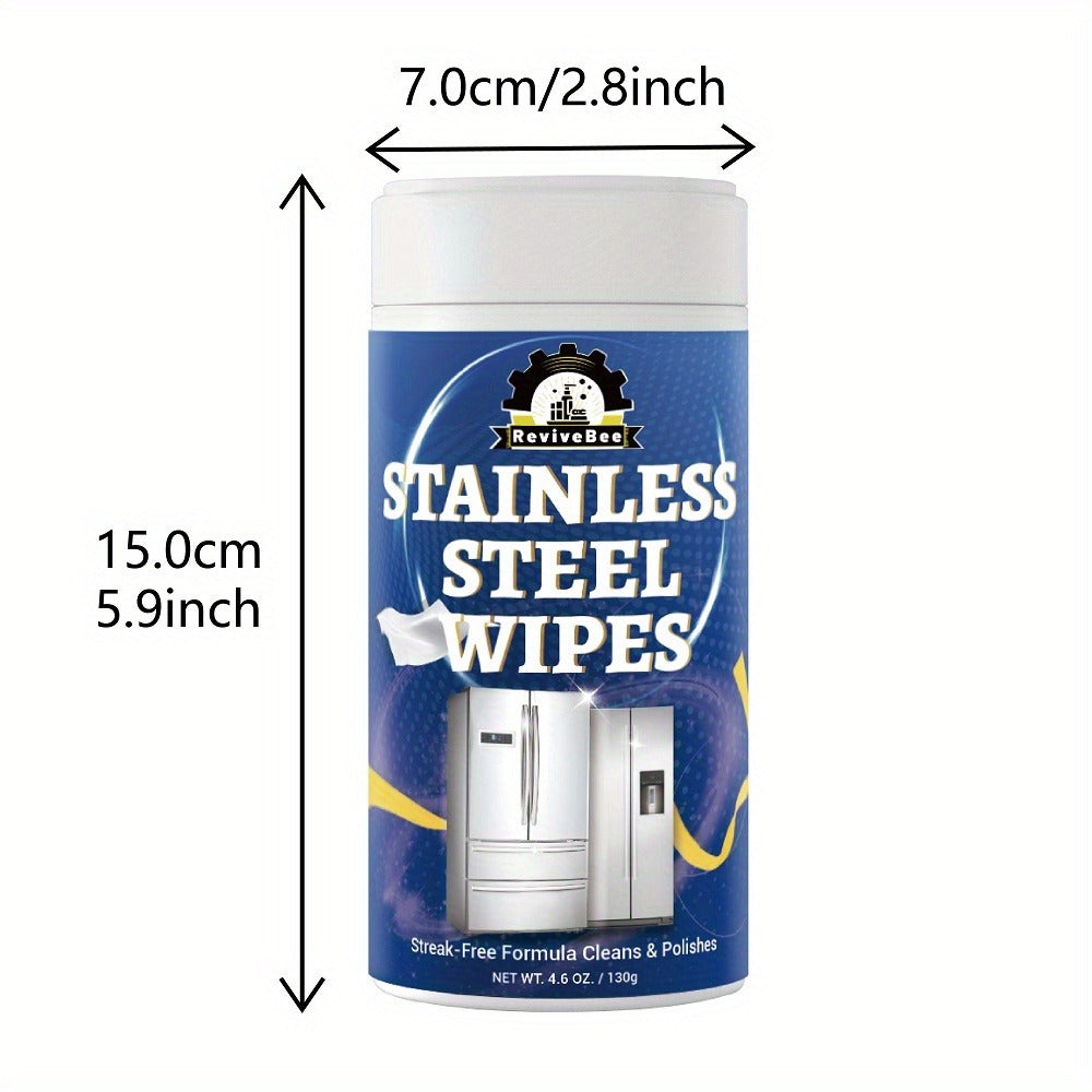 Stainless Steel Cleaning Wipes Kitchen 1 or 2 Barrel - Gentle Formula Safe for Hands, Quick Deep Cleaning of Stainless Steel Appliances Surfaces Sinks & Cookware, Streak-Free Kitchen Cleaning Wipes