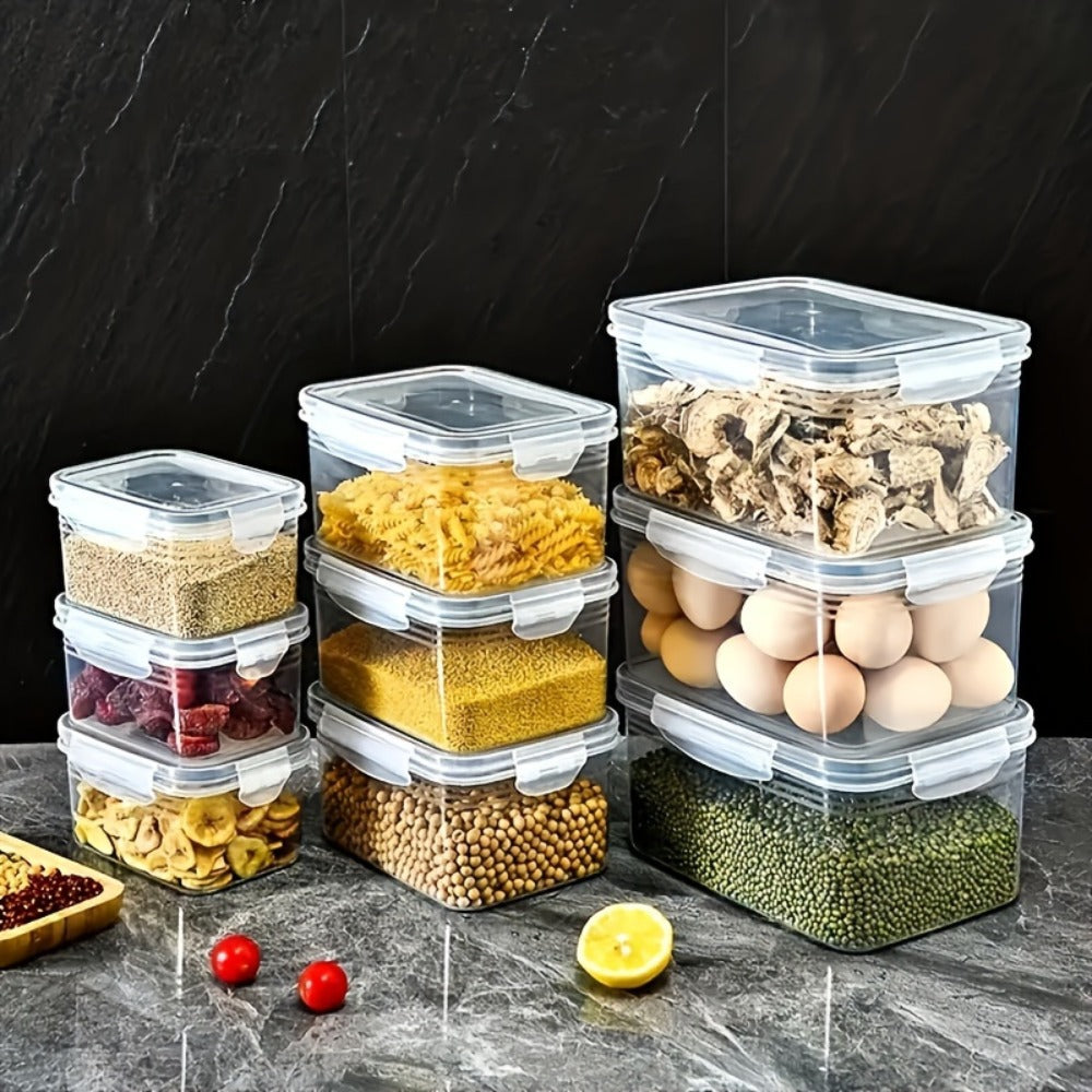 Food Storage Containers Set 6pcs BPA Free Plastic with Drain Baskets and Lids Leak Proof Freezer Safe Reusable for Fruits Vegetables Meal Prep Kitchen Organizer