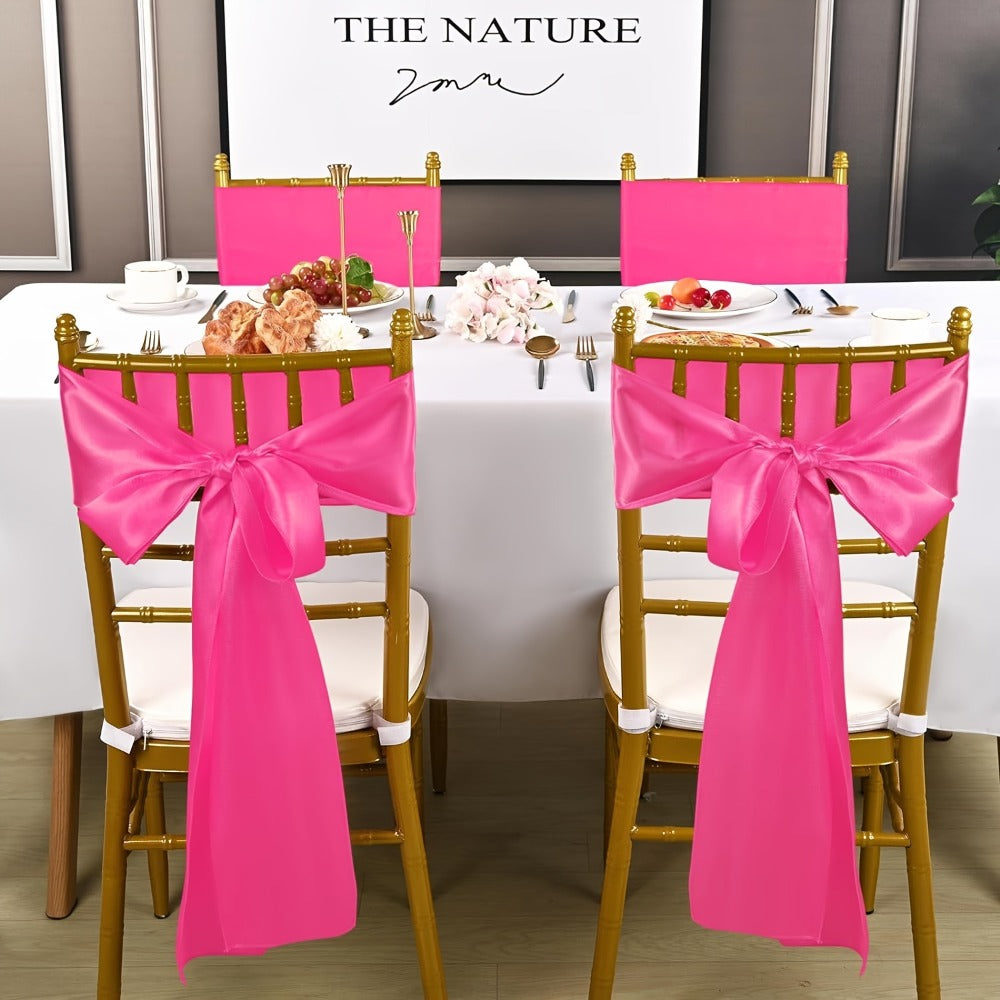 100pcs Satin Chair Sashes Bows for Wedding Banquet Party Event Decoration ¨C 13 Colors, 18¡Á275cm