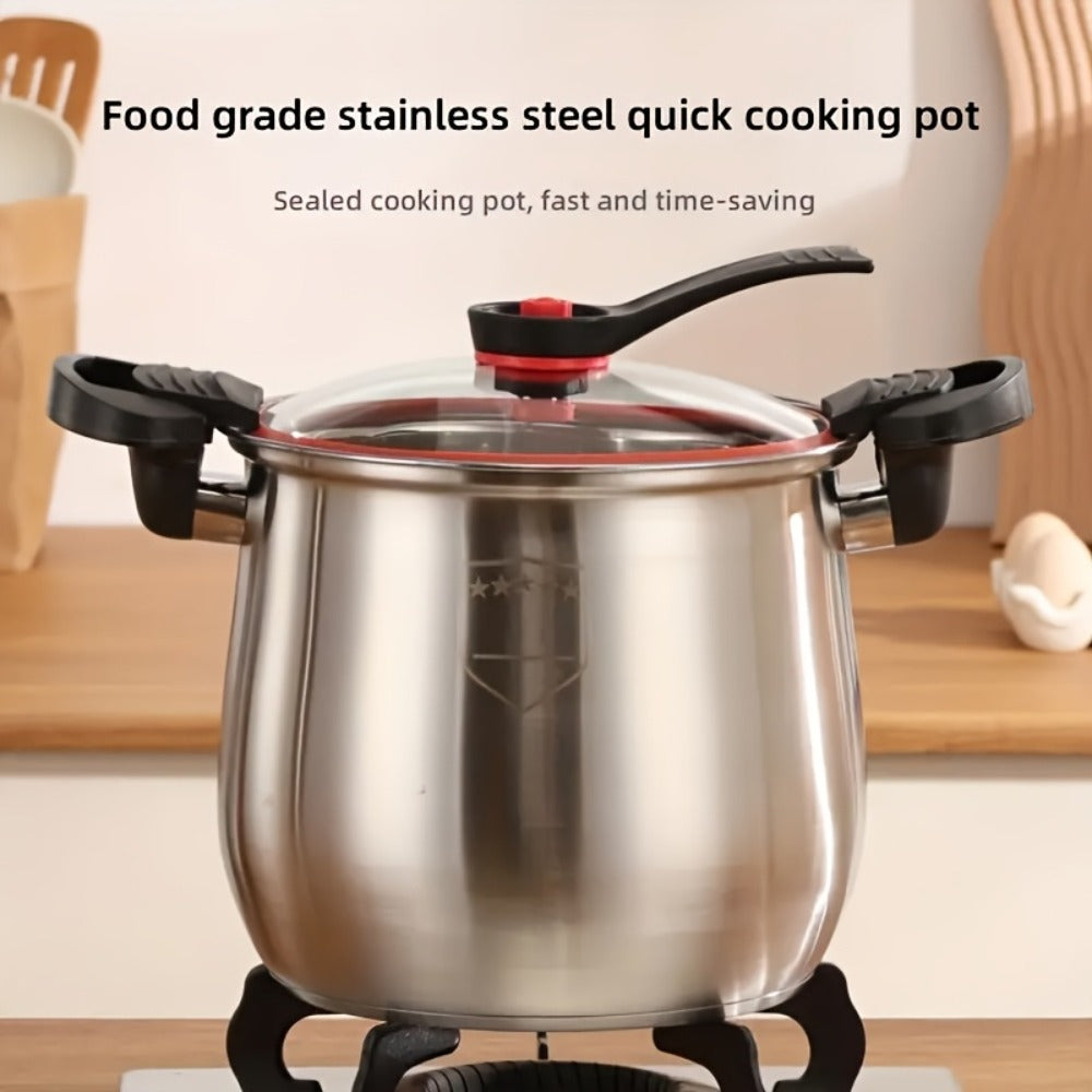 304 Stainless Steel Stew Pot Large Capacity ¨C Food-Grade Non-Stick Multipurpose Cooker | Induction & Gas Stove Compatible Soup Pot for Home Kitchen | Durable Even-Heating Cooking Pot