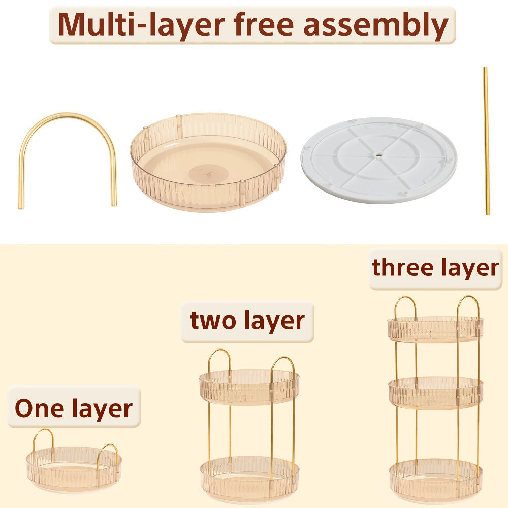 360 Rotating Makeup Organizer Skincare Storage Rack - Multi-Layer Detachable Cosmetic Organizer for Perfume, Lipstick, Skincare, Desktop Vanity Organizer for Bathroom & Bedroom