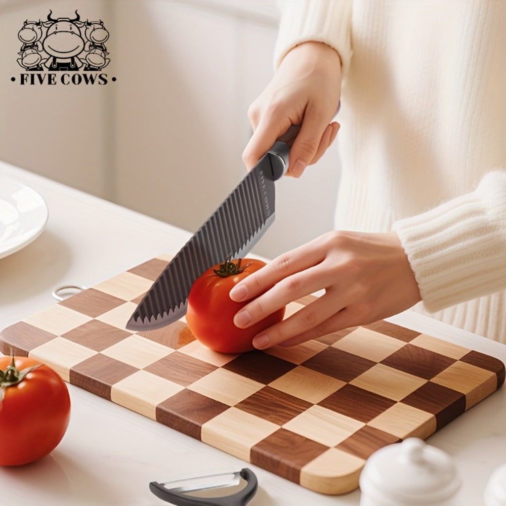 Hand Forged Chef Knife Set with Knife Rack Butcher Knife Bone Cutter Meat Cleaver Vegetable Chopper Kitchen Knife Set for Cooking Camping BBQ Outdoor Hunting Holiday Gift