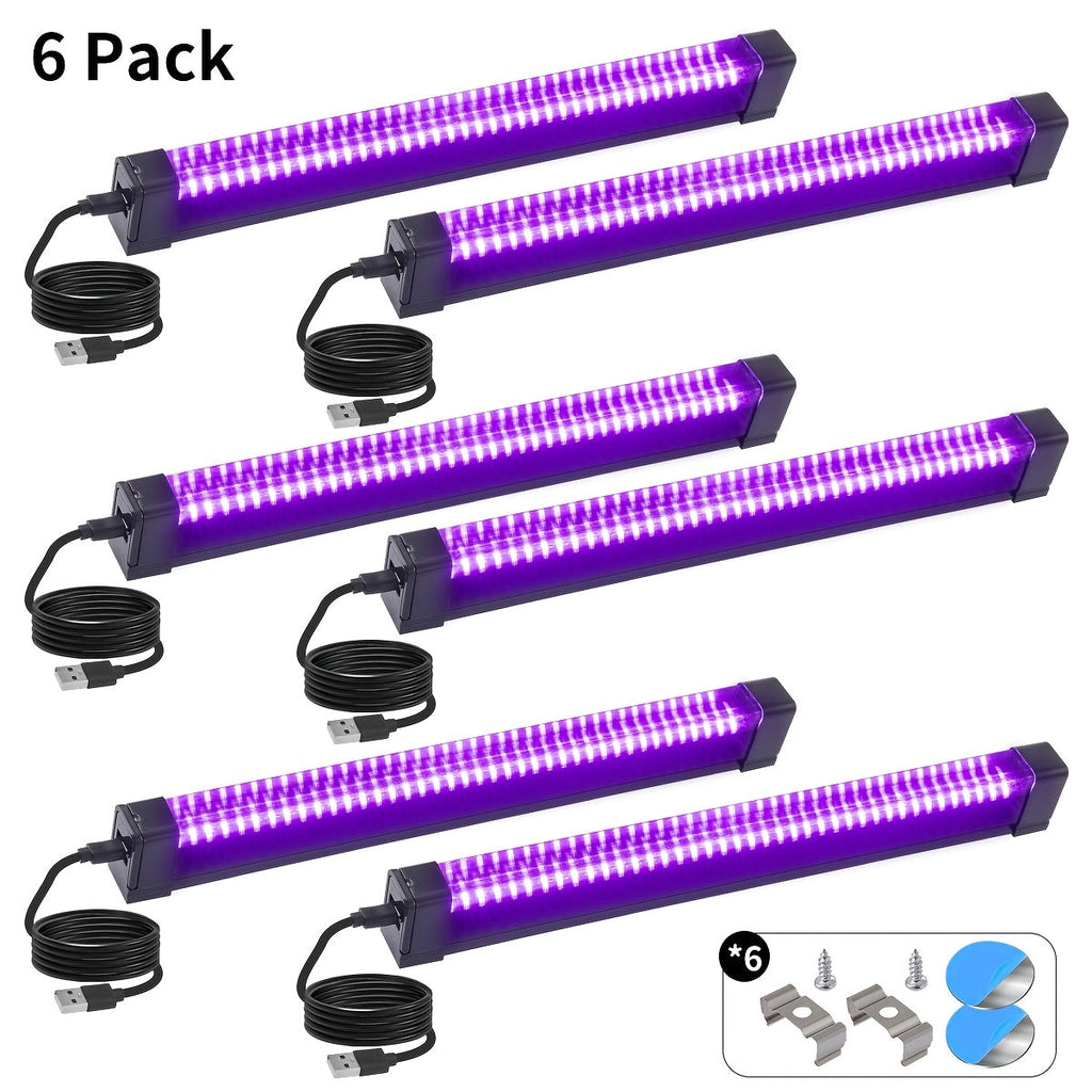 UV Black Light Bar 40 LED 385-400nm USB Plug 3 Modes Portable Blacklight for Glow Party Body Paint Fluorescent Poster Halloween Christmas Decor