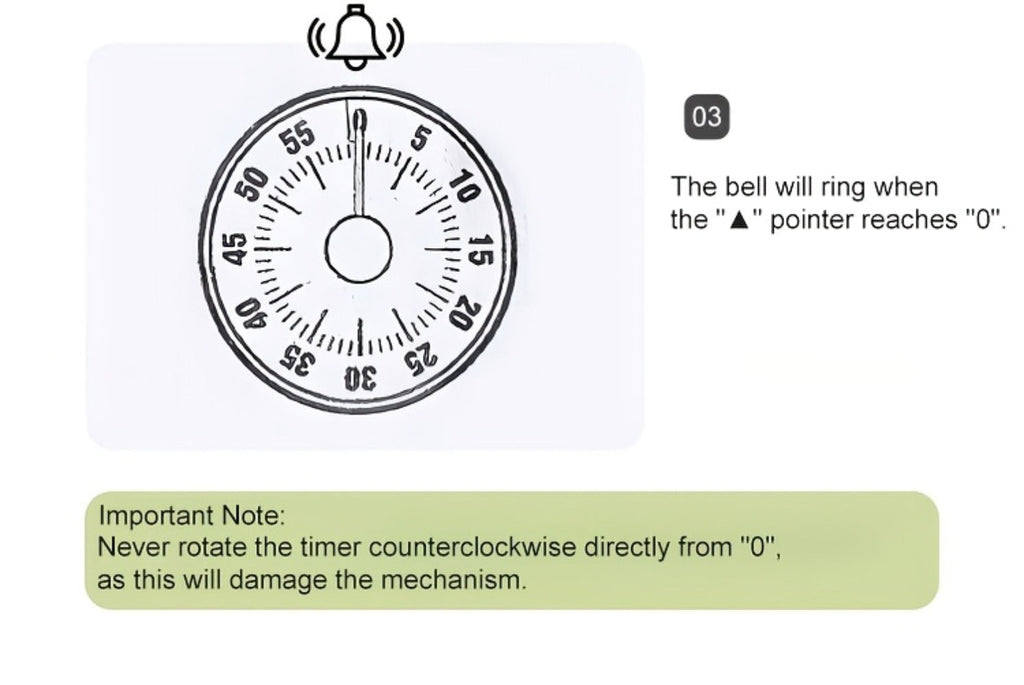 Mechanical Kitchen Timer with Loud Alarm - Black Walnut Wood Cooking Timer, 100% Battery-Free Desktop Timer for Cooking, Baking & Study