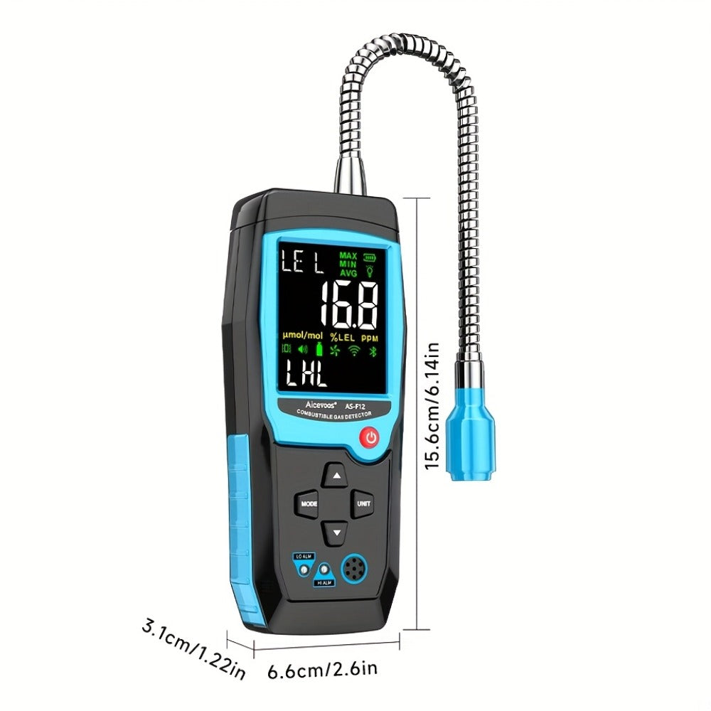 Gas Leak Detector Combustible Gas Detector Aicevoos AS-F12 Natural Gas Methane Tester Sound Light Alarm Electrochemical Sensor Home Industrial Safety