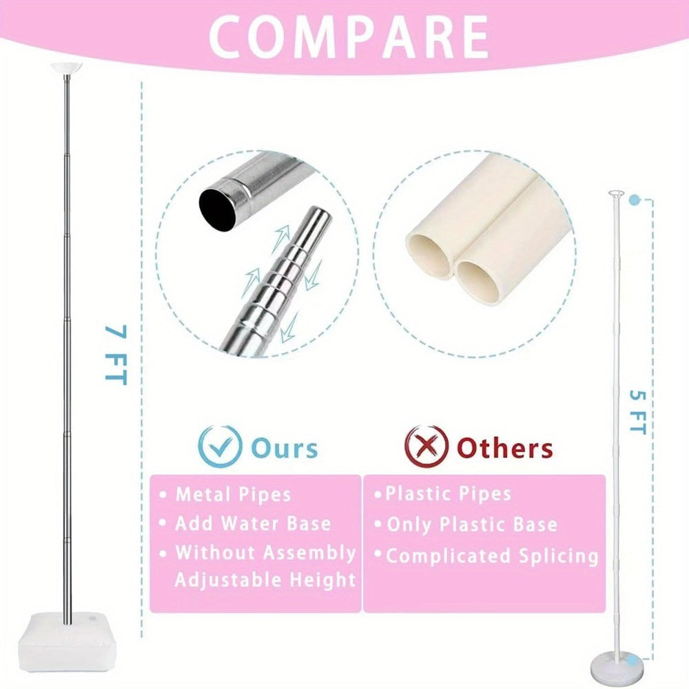 Balloon Column Stand Set of 2 with Pump ¨C Adjustable 1.57¨C7 ft Telescopic Party Decoration Stand for Weddings, Birthdays & Graduations