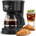 5-Cup Programmable Digital Coffee Maker ¨C Auto Brew, Sneak-A-Cup Anti-Drip, Washable Basket Filter, Keep-Hot Plate & Water Level Window, Drip Coffee Machine for Home & Office ¨C Black, White