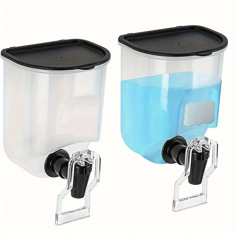 Mouthwash Dispenser Wall Mounted 2-Pack 21 oz Plastic Container - No Electricity Required, Space Saving Bathroom Organizer for Countertop Storage, Durable Refillable Liquid Soap & Rinse Dispenser