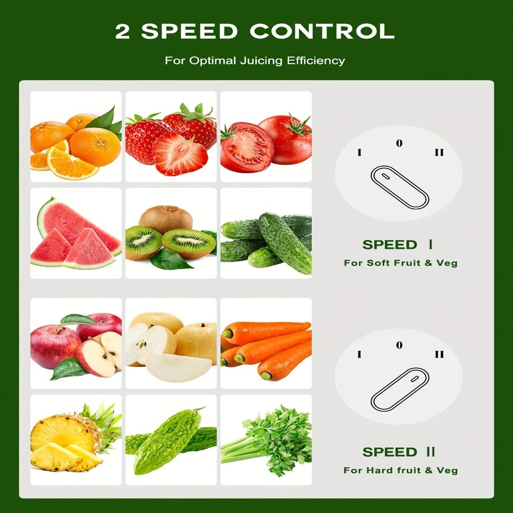Centrifugal Juicer Machine 3-Inch Wide Mouth 3-Speed Settings ¨C High Juice Yield Fast Extraction for Fruits & Vegetables | Easy Clean Detachable Parts Food Processor Blender Kitchen Appliance