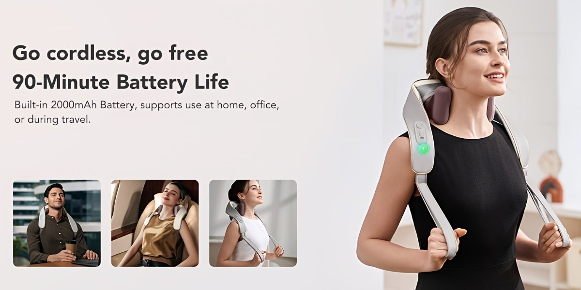 Wearable Neck & Shoulder Massager with Heat ¨C 6D Bionic Hand Kneading Trapezius Massager, 9 Modes 3 Intensities 40-45¡ãC Heat, Hands-Free Deep Tissue Massage for Home & Office, Gift for Women Men Mom