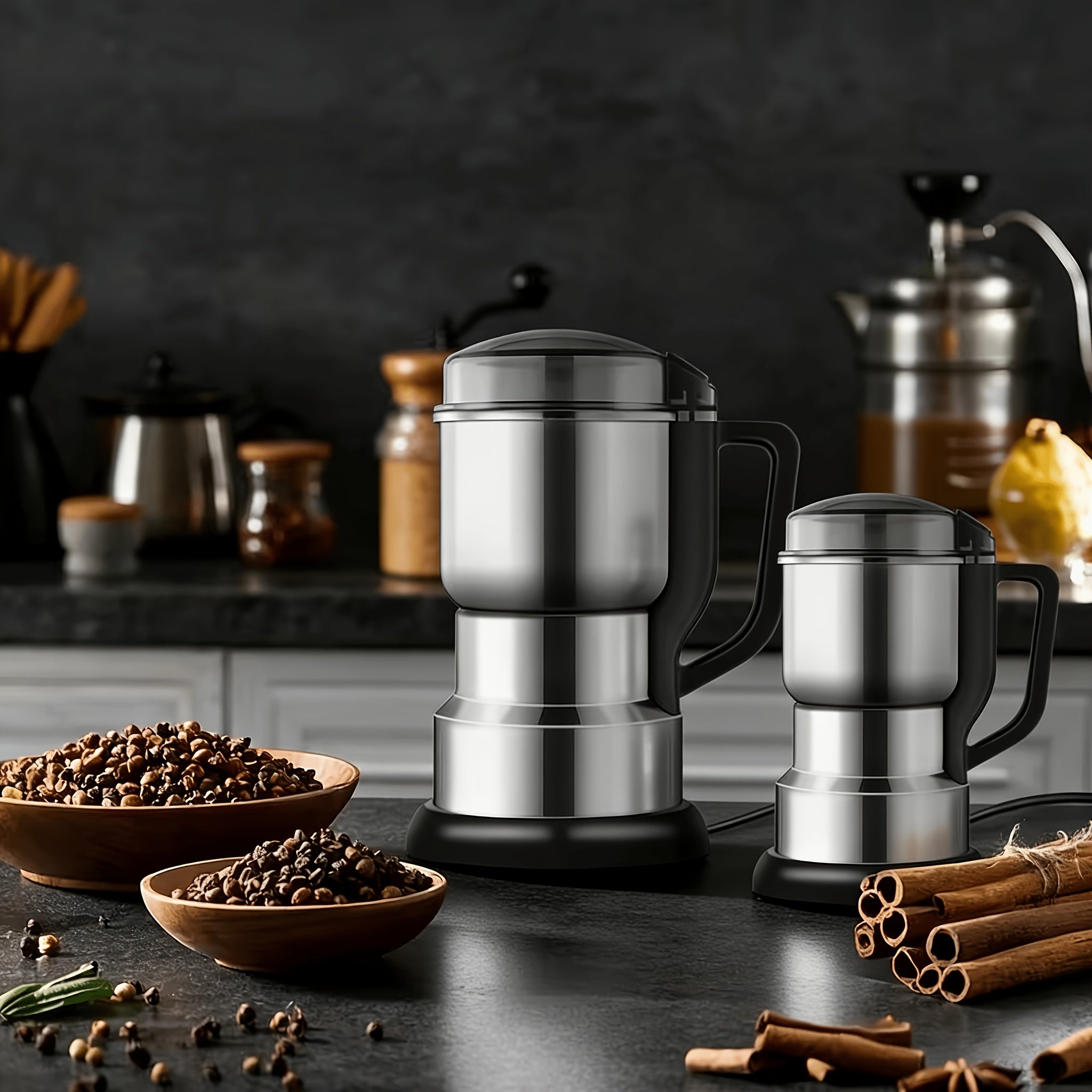 Electric Coffee Grinder 300W 25000RPM ¨C 8-Blade Stainless Steel Spice & Grain Mill for Coffee Beans, Nuts, Spices | Home, Cafe & Camping
