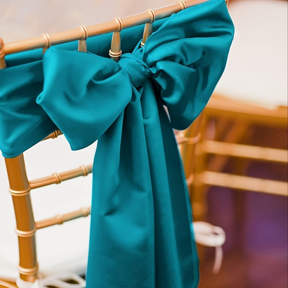 100pcs Satin Chair Sashes Bows for Wedding Banquet Party Event Decoration ¨C 13 Colors, 18¡Á275cm