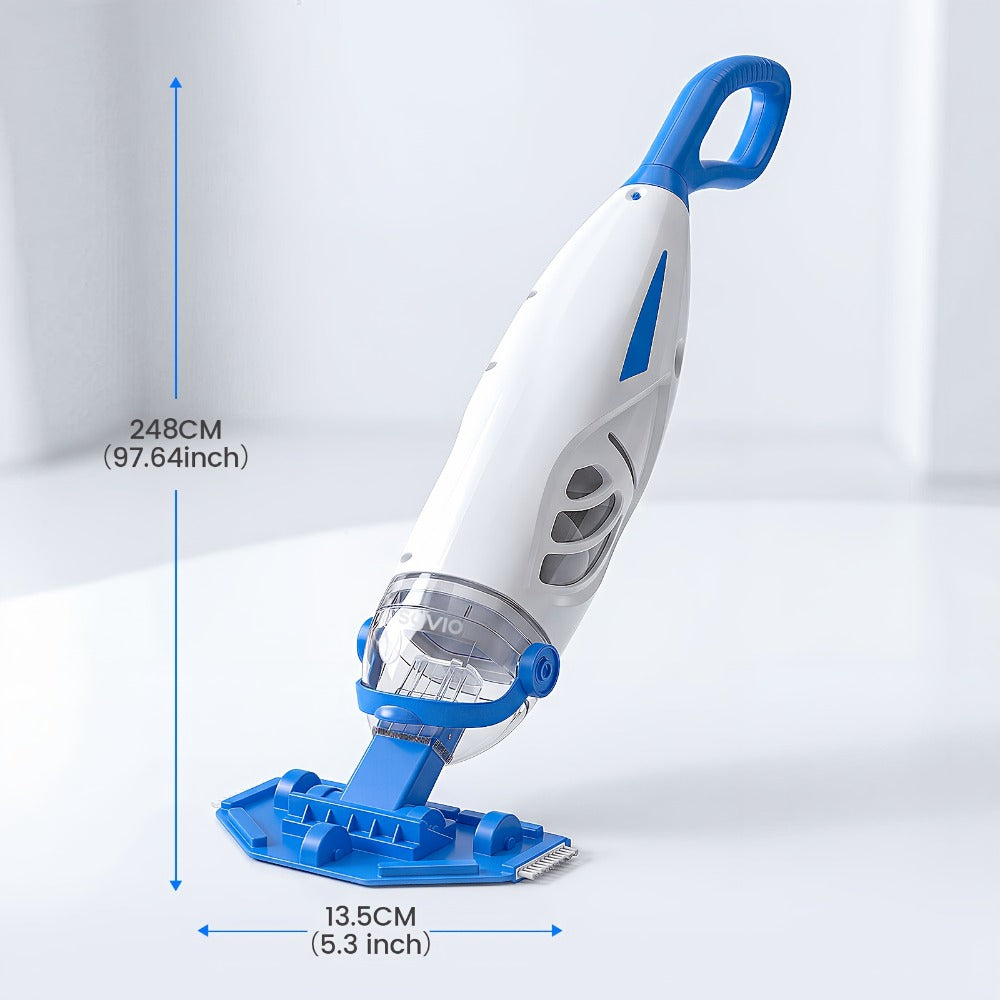 Cordless Pool Vacuum Cleaner with Telescopic Pole, 15.8 GPM Powerful Suction, 60-Min Runtime, Handheld Rechargeable Pool Cleaner for Above Ground & Inground Pools, Removes Leaves & Debris